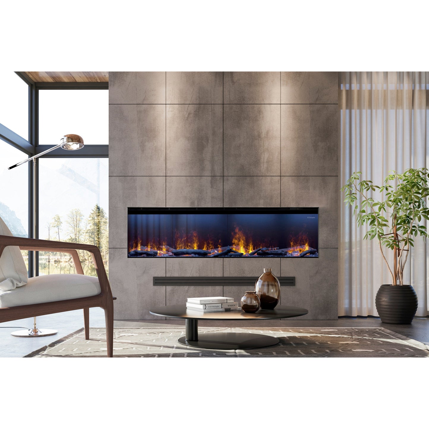 Dimplex Optimyst Linear 66" Electric Fireplace With Acrylic Ice and Driftwood Media