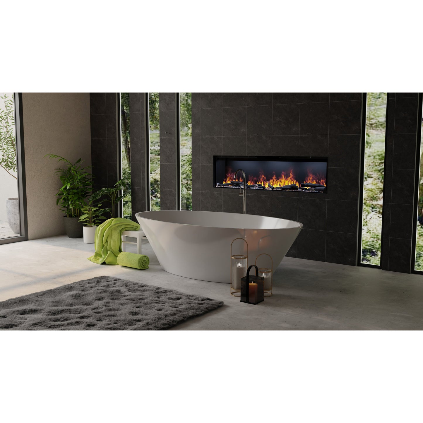 Dimplex Optimyst Linear 66" Electric Fireplace With Acrylic Ice and Driftwood Media