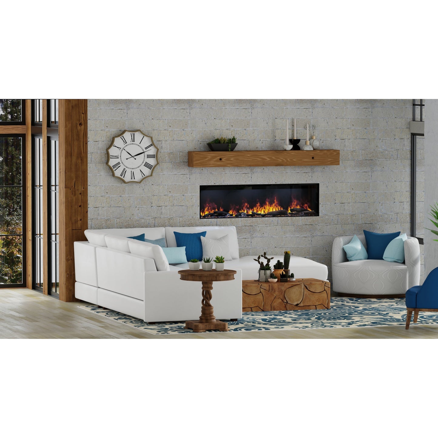 Dimplex Optimyst Linear 66" Electric Fireplace With Acrylic Ice and Driftwood Media