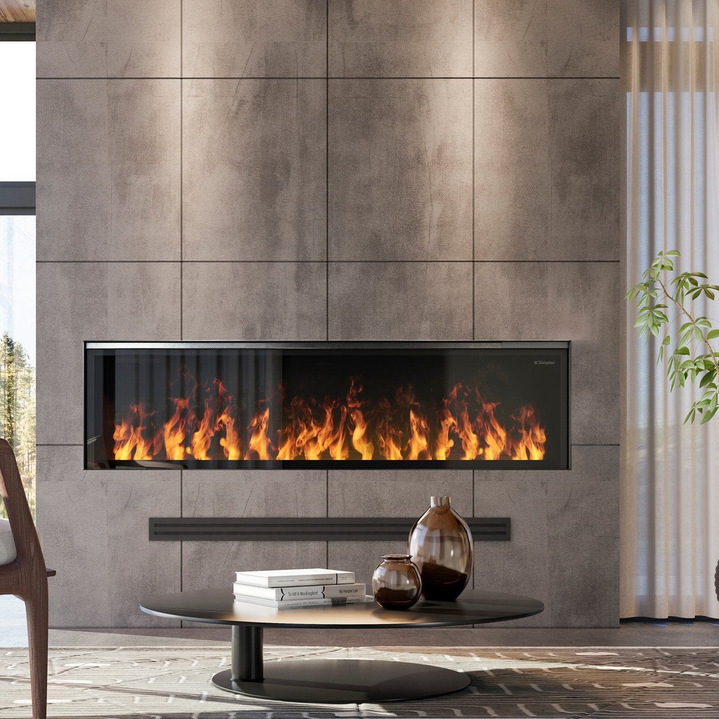 Dimplex Optimyst Linear 66" Electric Fireplace With Acrylic Ice and Driftwood Media