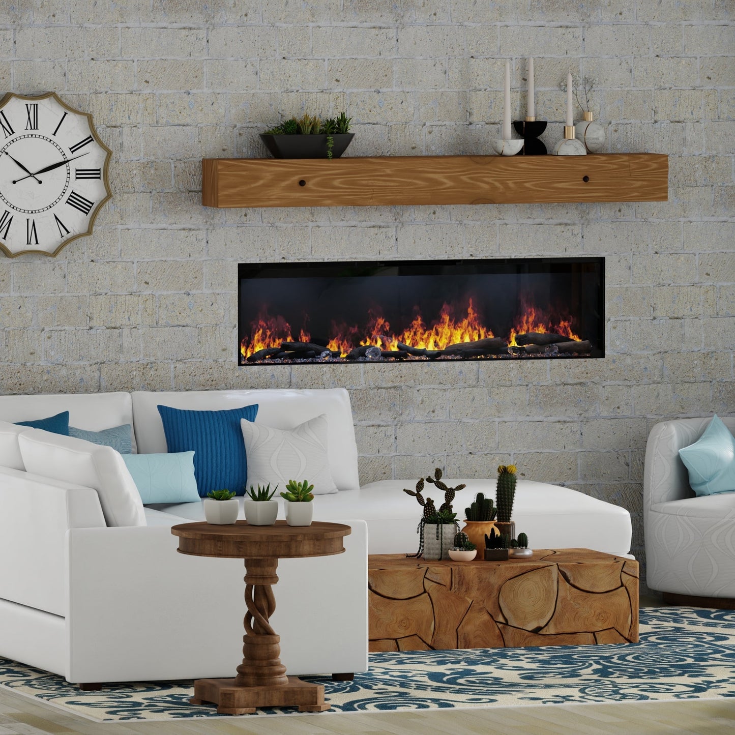 Dimplex Optimyst Linear 66" Electric Fireplace With Acrylic Ice and Driftwood Media