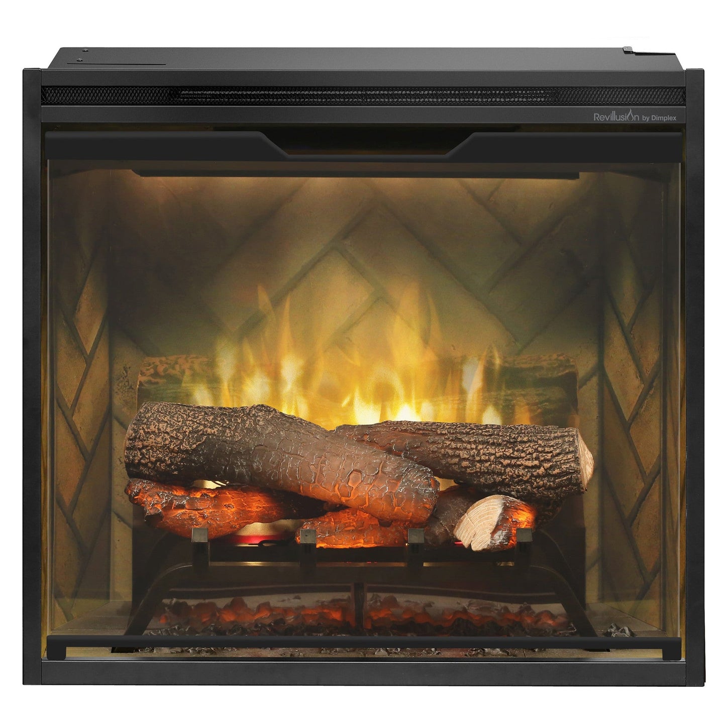 Dimplex Revillusion 24" Built-in Electric Firebox With Herringbone Brick Interior