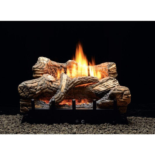 Empire 30" Flint Hill Ceramic Fiber Log Set With Millivolt Control, Natural Gas Vent Free Contour Burner