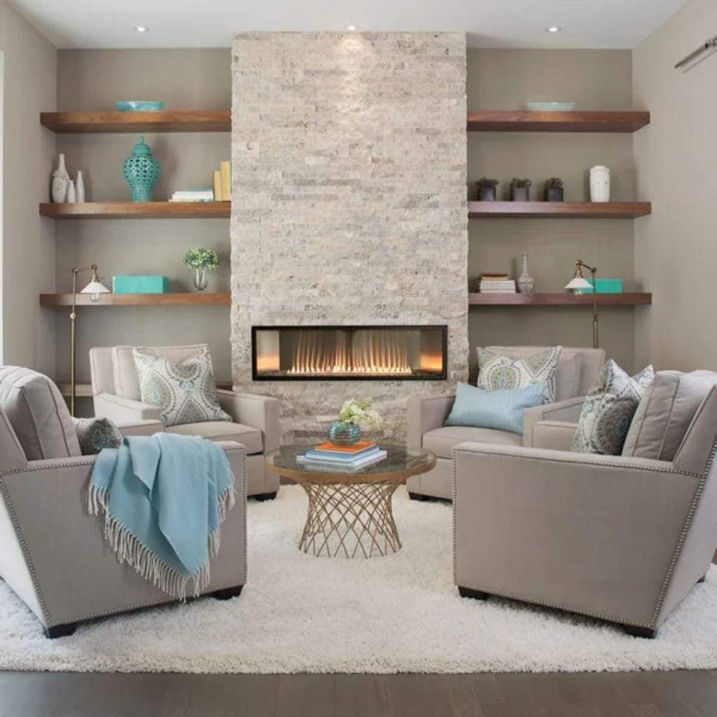 Empire Boulevard 48" Intermittent Pilot With Thermostat Variable Remote Control, Natural Gas Vent Free Linear Fireplace