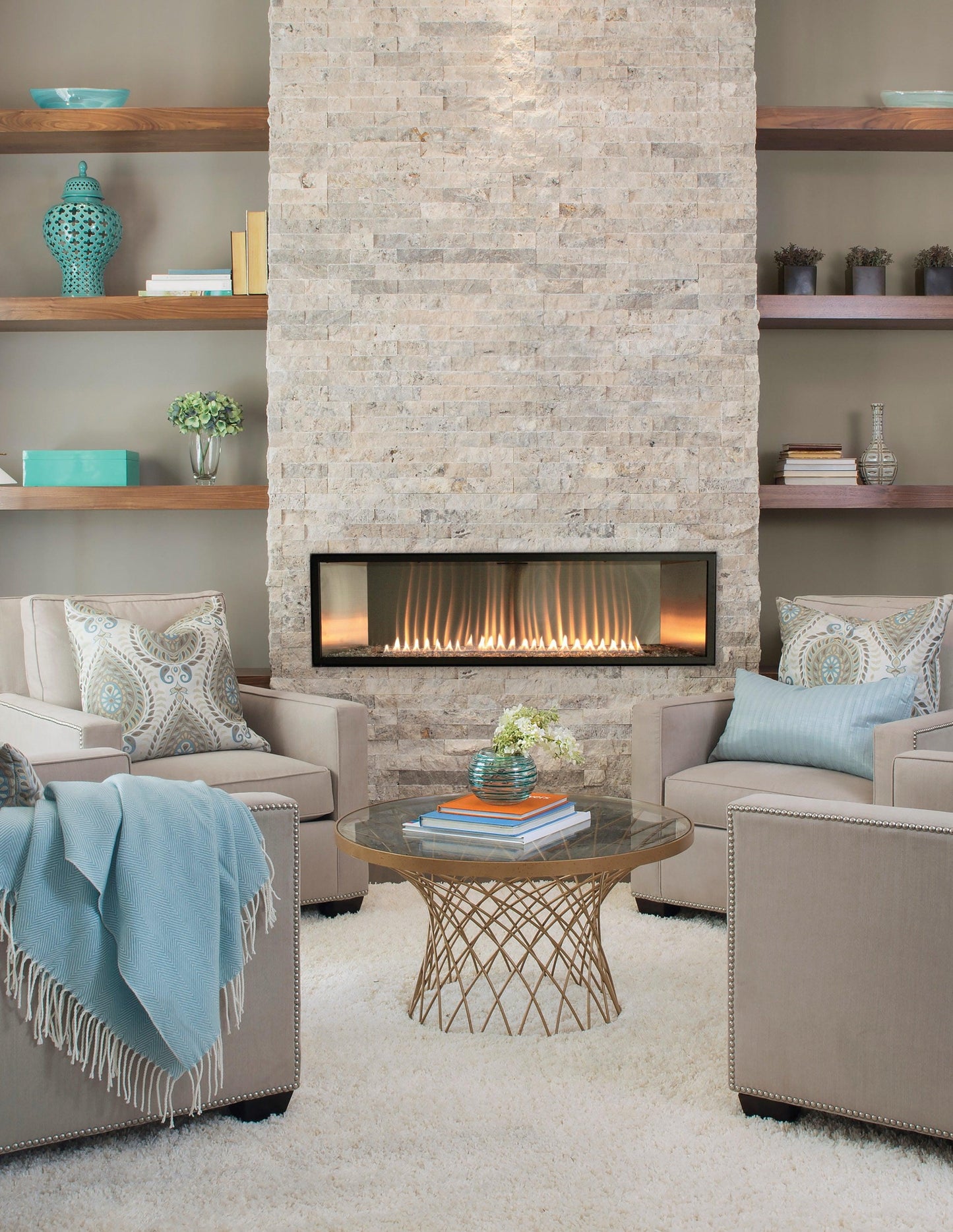 Empire Boulevard 48" Intermittent Pilot With Thermostat Variable Remote Control, Natural Gas Vent Free Linear Fireplace