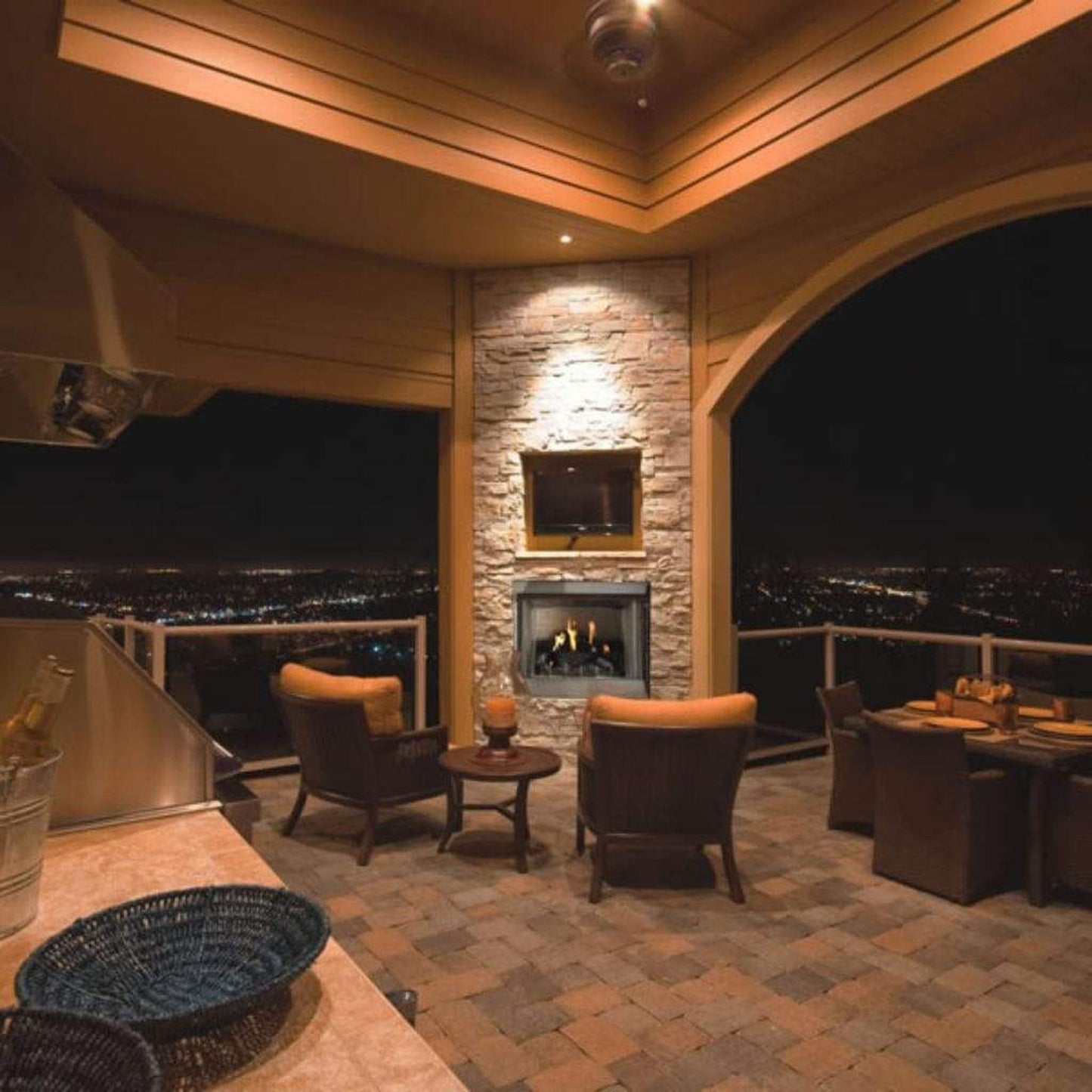 Empire Carol Rose Coastal 36" Stainless Steel Millivolt Control, Propane Gas Traditional Premium Outdoor Fireplace