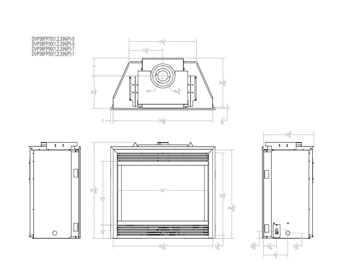 Empire Tahoe 36" Millivolt Control With On/Off Switch and Blower, Natural Gas Direct Vent Premium Fireplace