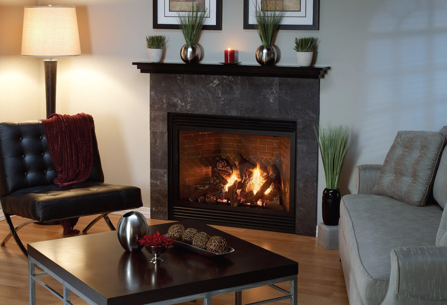 Empire Tahoe 36" Multi Function Control With On/Off Switch and Blower, Propane Gas Direct Vent Luxury Fireplace