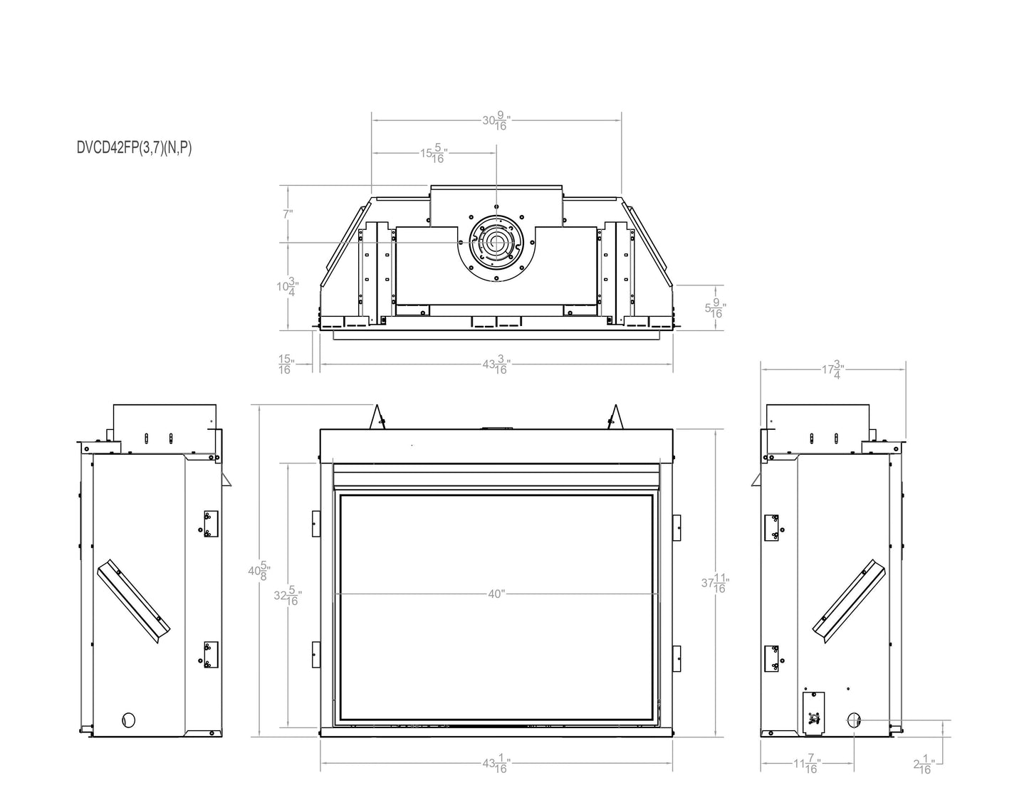 Empire Tahoe Clean Face 42" Intermittent Pilot Control With On/Off Switch, Natural Gas Direct Vent Deluxe Fireplace