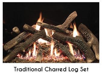 Empire Traditional Charred Ceramic Fiber Log Set for Rushmore DVCT40 Direct Vent Fireplace