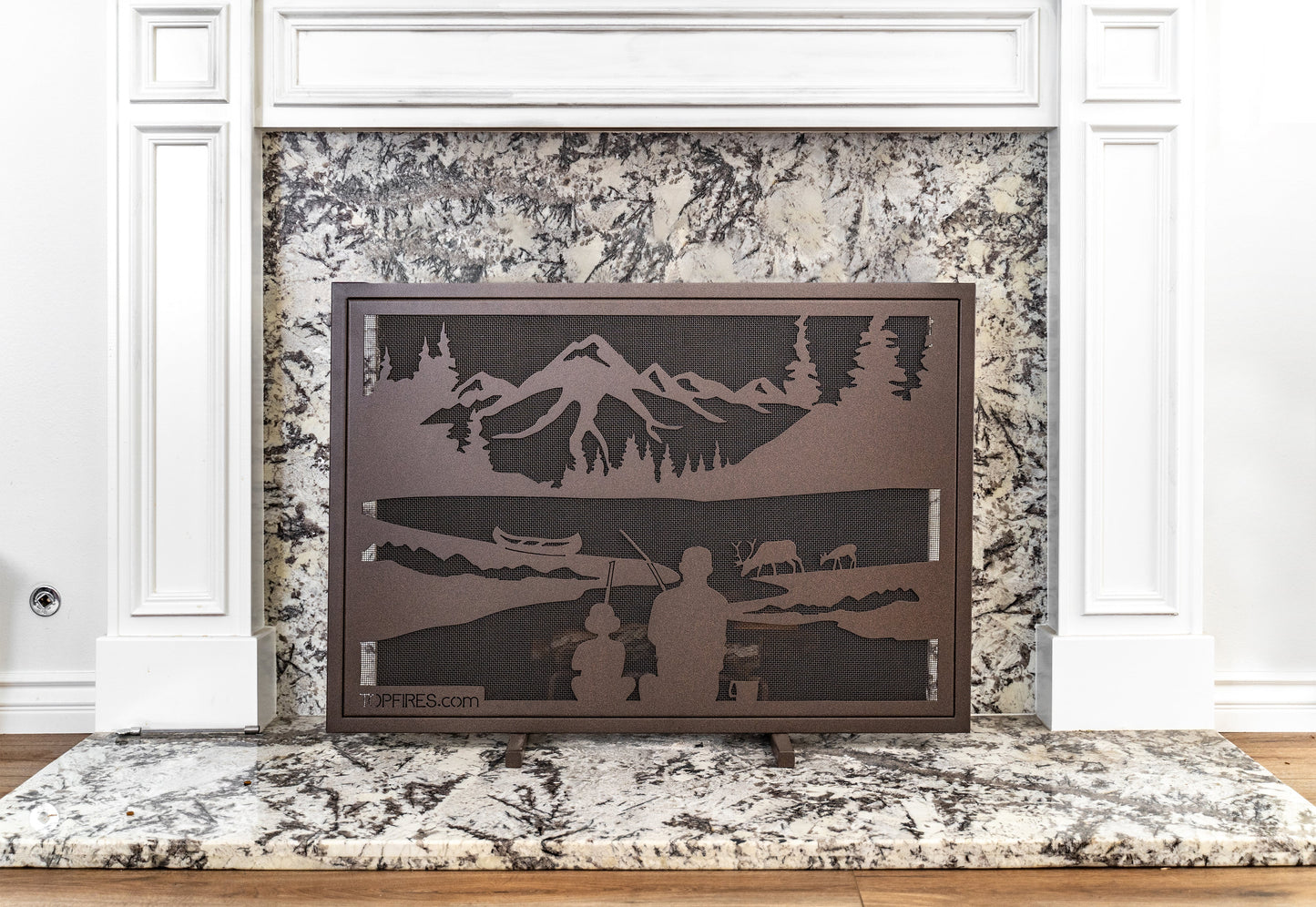Fireplace Screen 40" X 30" by The Outdoor Plus - Powder Coated