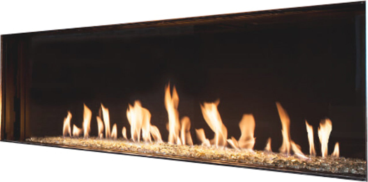 Flare Front Modern Frameless Fireplace w/ 30" Extra High Glass