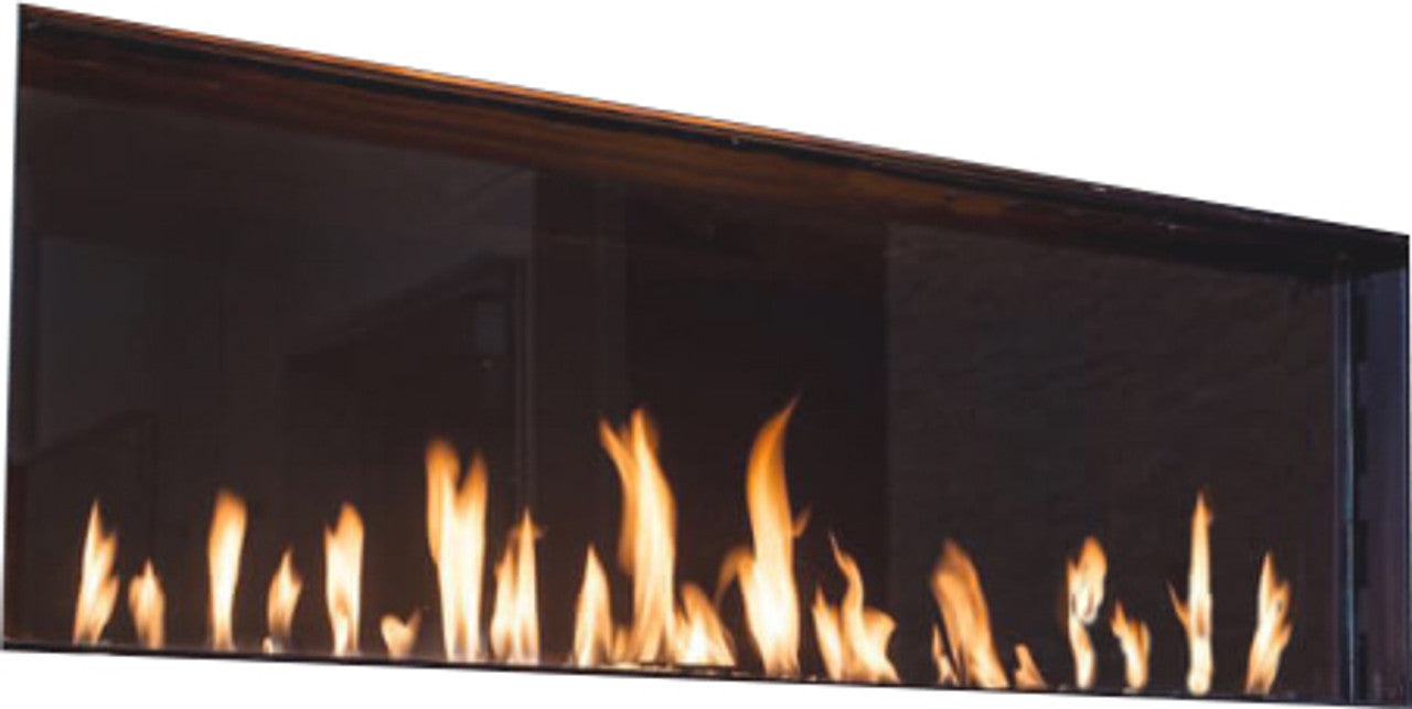 Flare Front Modern Frameless Fireplace w/ 30" Extra High Glass