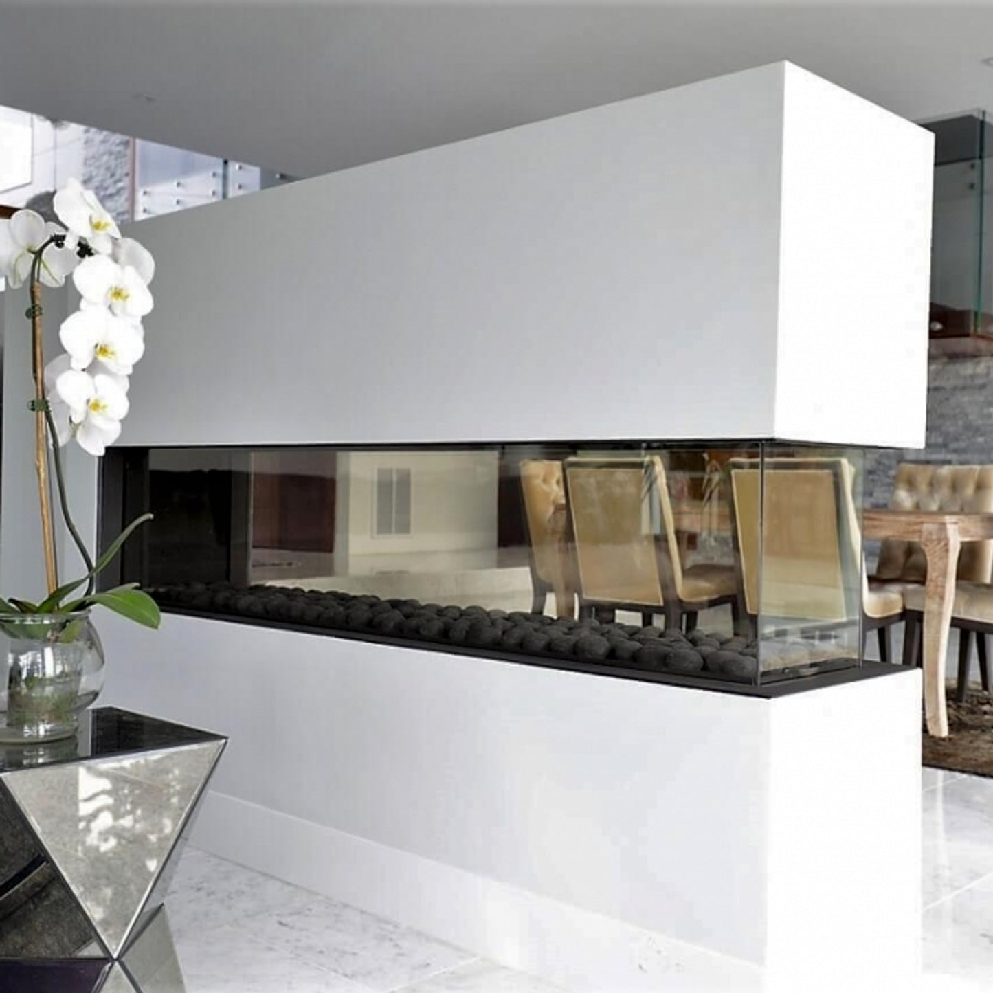 Flare Room Definer Linear Fireplace w/ 16" Glass
