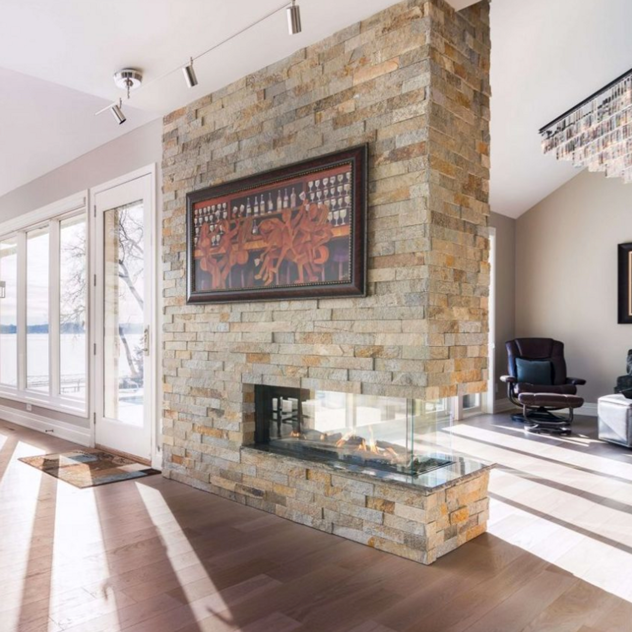 Flare Room Definer Linear Fireplace w/ 16" Glass
