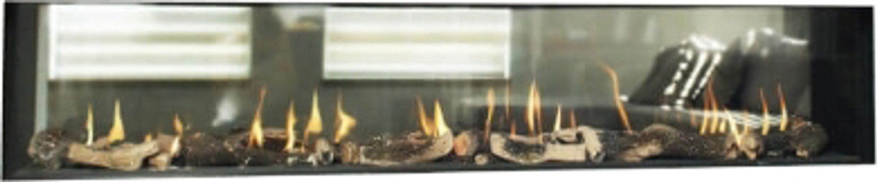 Flare See Through Modern Linear Fireplace w/ 24" High Glass