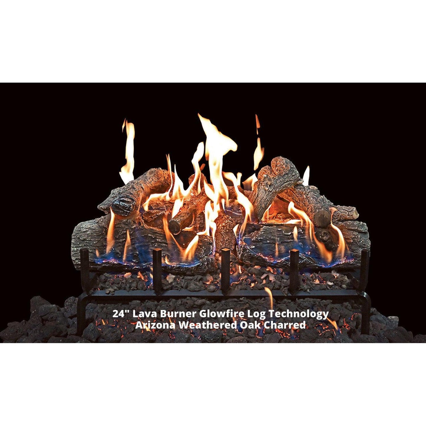 Grand Canyon Lava Front View 24" Variable Electronic Ignition Propane Gas Vented Burner