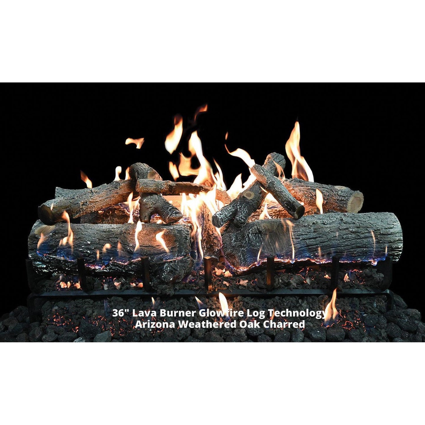 Grand Canyon Lava Front View 36" Variable Electronic Ignition Propane Gas Vented Burner