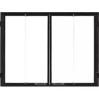 Heatilator Black Glass Bi-Fold Doors for Birmingham 42" Wood Burning Fireplace