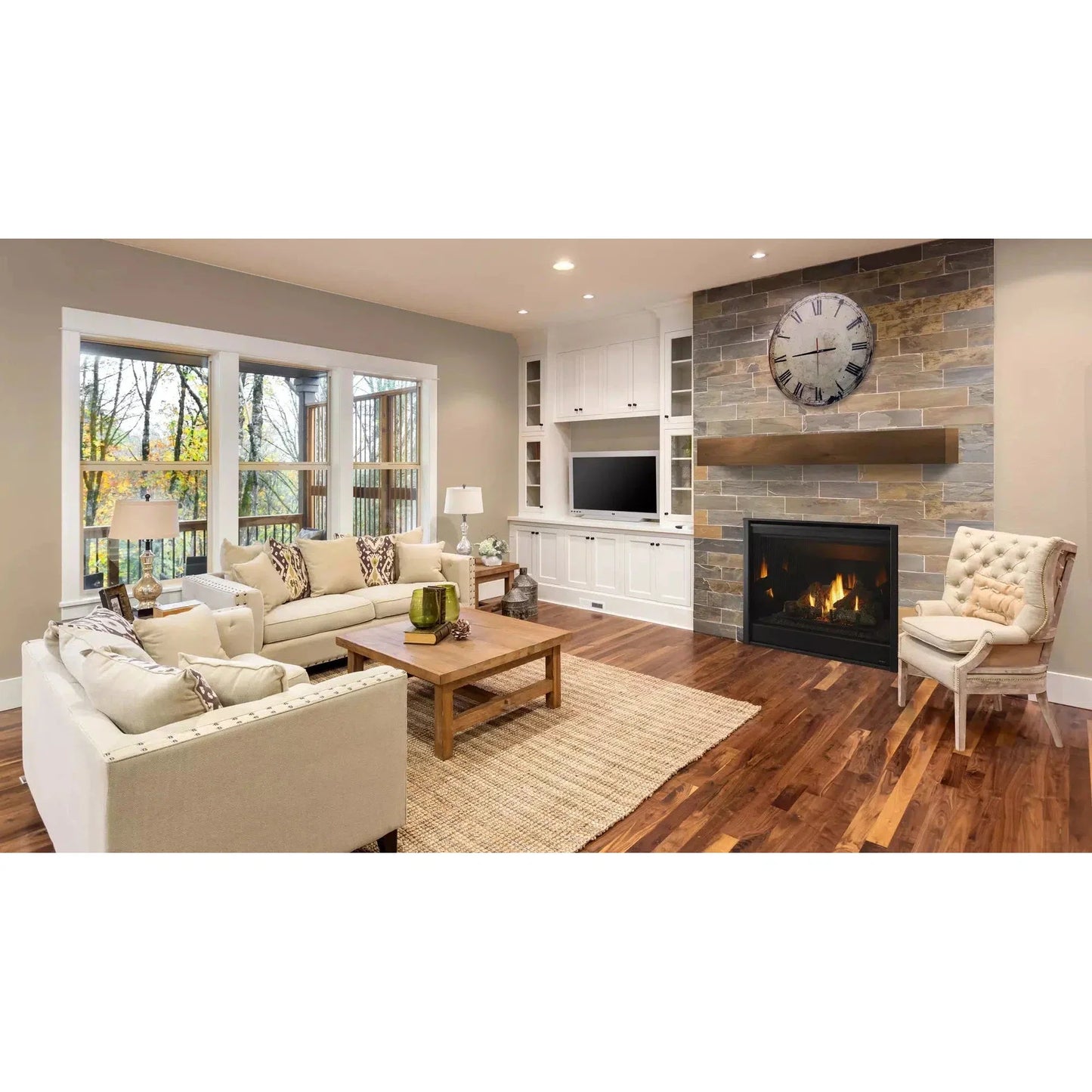 Heatilator Caliber nXt 42" Traditional Top/Rear Direct Vent Natural Gas Fireplace With Traditional Refractory and Intellifire Touch Ignition System