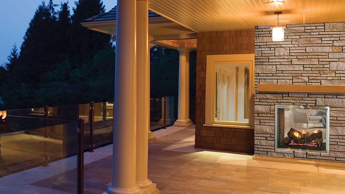 Heatilator Fortress See-Through 36" Traditional Indoor/Outdoor Natural Gas Fireplace With IntelliFire Touch Ignition System