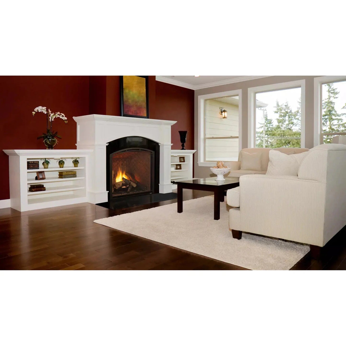 Heatilator Heirloom 42" Traditional Direct Vent Natural Gas Fireplace With Herringbone Refractory and IntelliFire Touch Ignition System