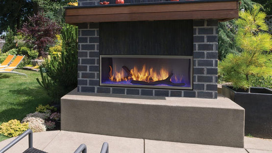Heatilator Lanai 48" Linear Contemporary Outdoor Natural Gas Fireplace With IntelliFire Ignition System
