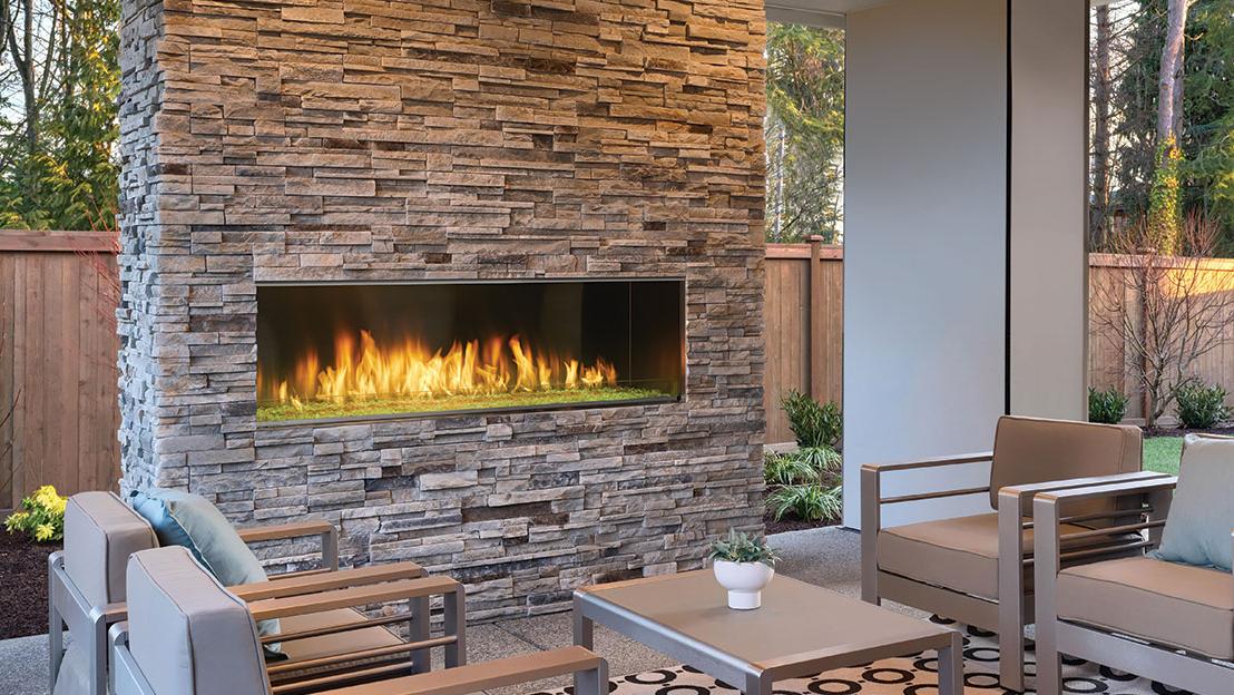 Heatilator Lanai 48" Linear Contemporary Outdoor Natural Gas Fireplace With IntelliFire Ignition System