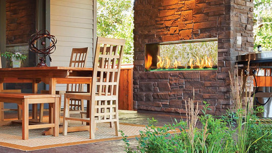 Heatilator Lanai See-Through 48" Linear Contemporary Outdoor Natural Gas Fireplace With IntelliFire Ignition System