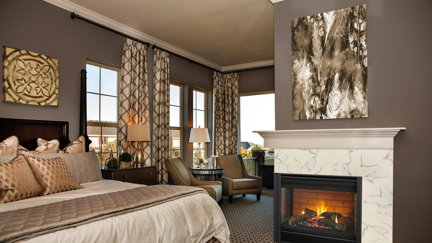 Heatilator Right Corner 36" Traditional Direct Vent Gas Fireplace With IntelliFire Touch Ignition System