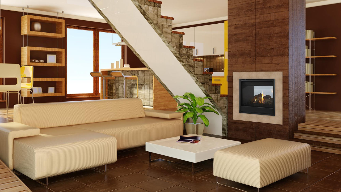 Heatilator See Through 36" Top/Rear Direct Vent Natural Gas Fireplace With IntelliFire Touch Ignition System