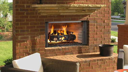 Heatilator Villawood 36" Traditional Outdoor Wood Burning Fireplace With Herringbone Refractory