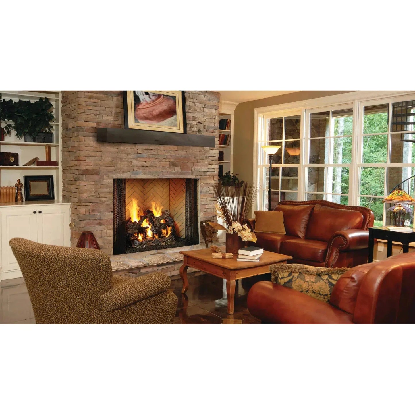 Heatilator Yellow Herringbone Molded Brick Panels for Birmingham 42" Wood Burning Fireplace