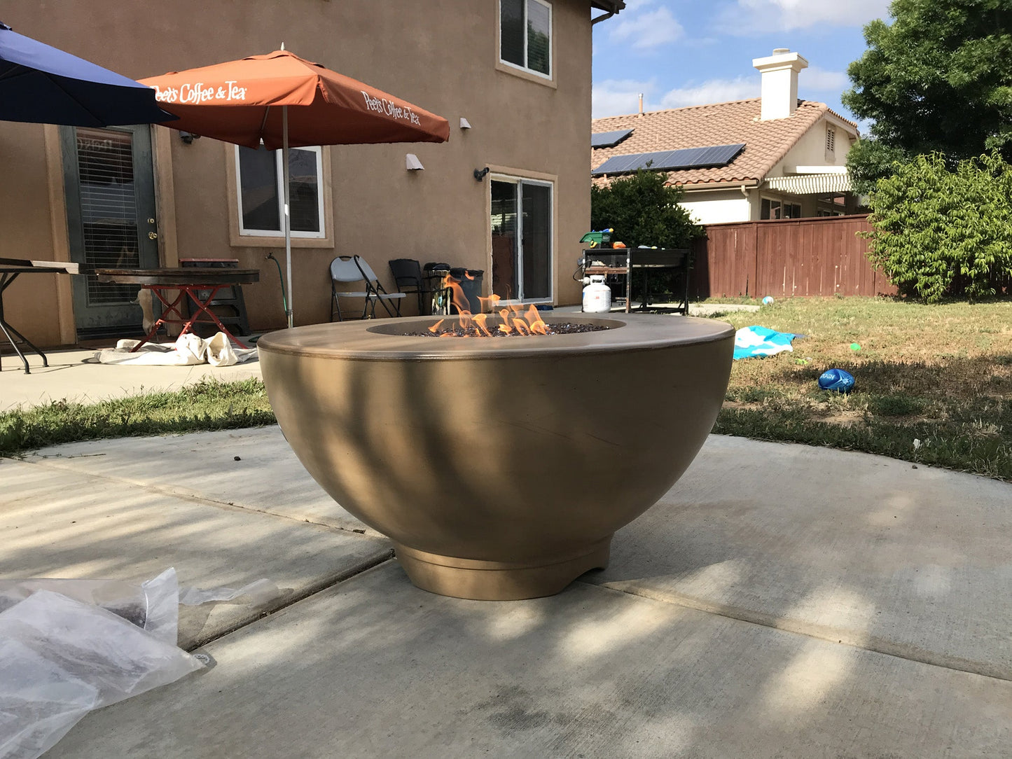 Sienna Concrete Fire Pit by The Outdoor Plus - Free Cover Included