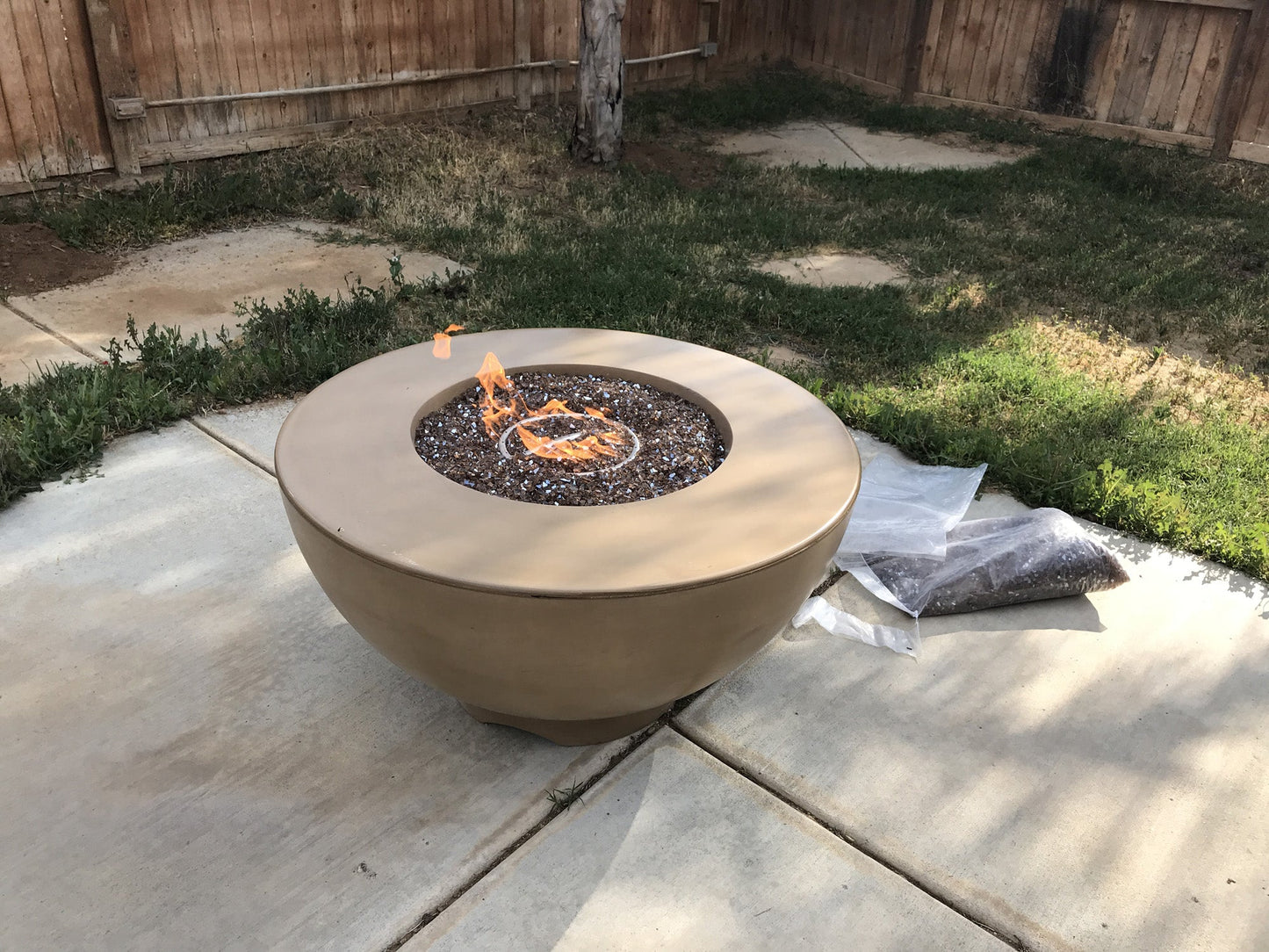 Sienna Concrete Fire Pit by The Outdoor Plus - Free Cover Included