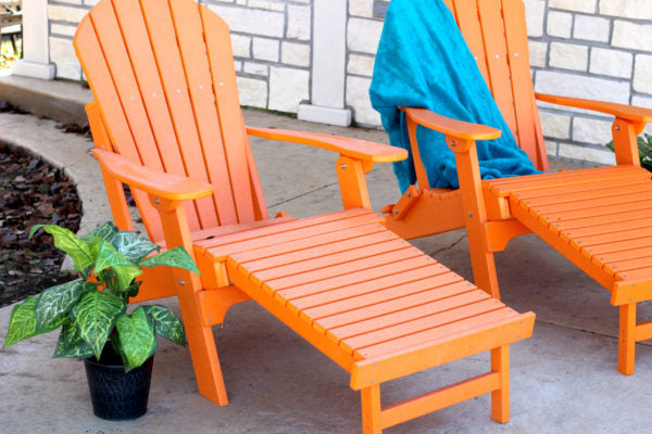 Folding Adirondack Chair W/Pullout Ottoman