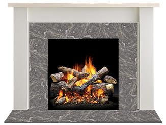 Majestic Design Series Laurel B 48" Primed MDF Transitional Style Flush Wood Fireplace Mantel With Maple Top and New Gray Stain