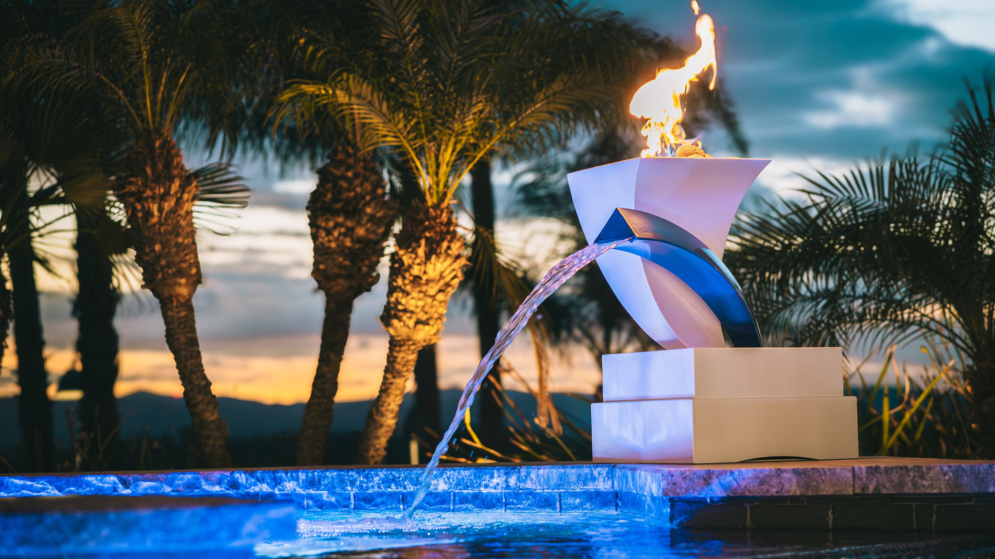 Designer Series Fire Feature 12 - Scupper High Quality Powder Coat Finish by The Outdoor Plus