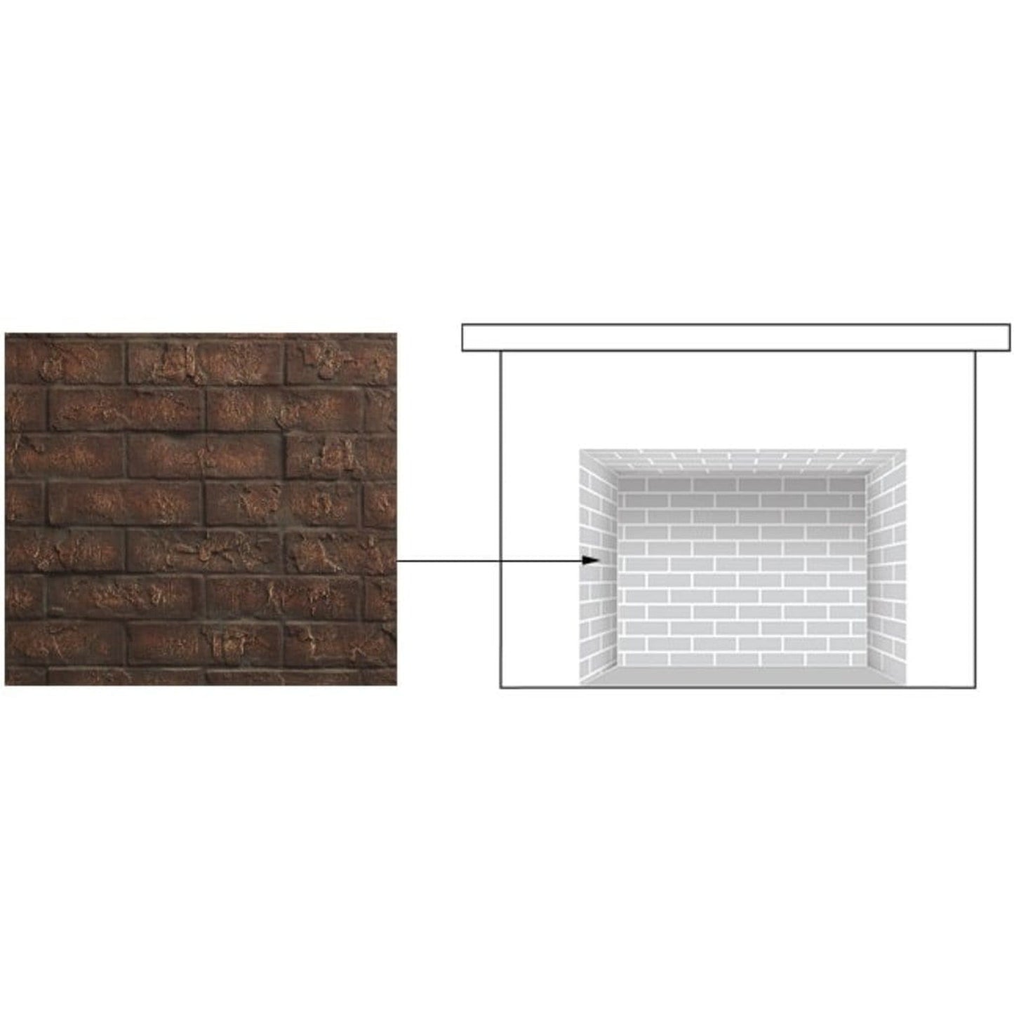 Majestic Cottage Red Brick Interior Panels for Marquis II See-Through 42" Gas Fireplace