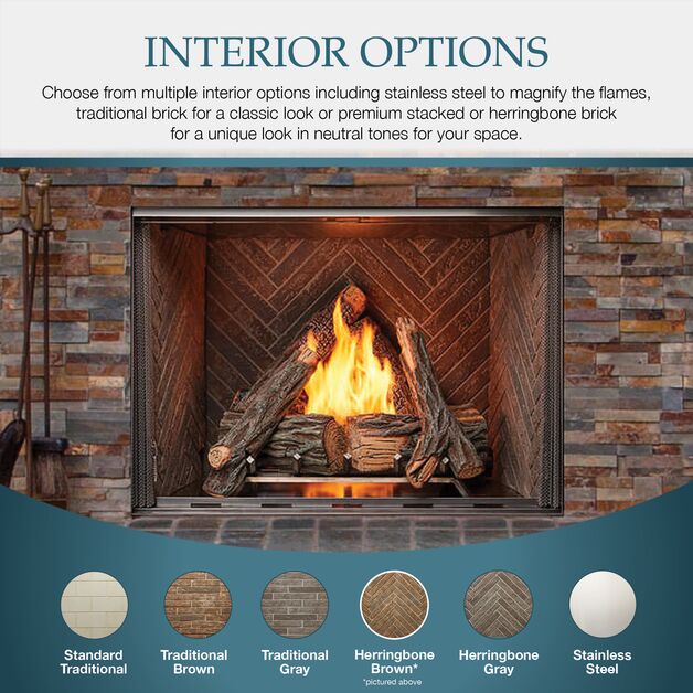 Majestic Courtyard 36" Traditional Outdoor Vent Free Natural Gas Fireplace With Traditional Stacked Concrete Refractory and IntelliFire Ignition System