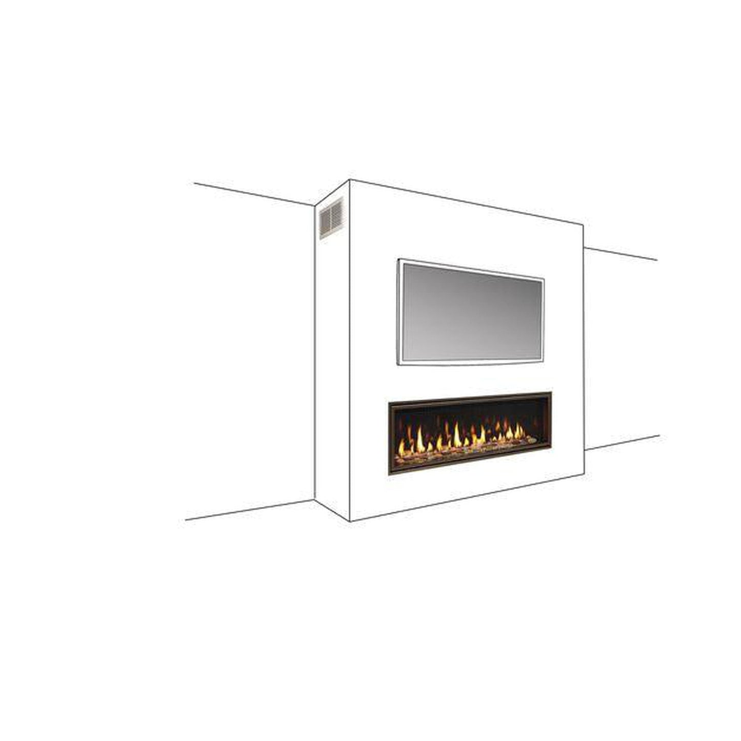 Majestic Echelon II 36" Linear Contemporary Direct Vent Natural Gas Fireplace With IntelliFire Touch Ignition System