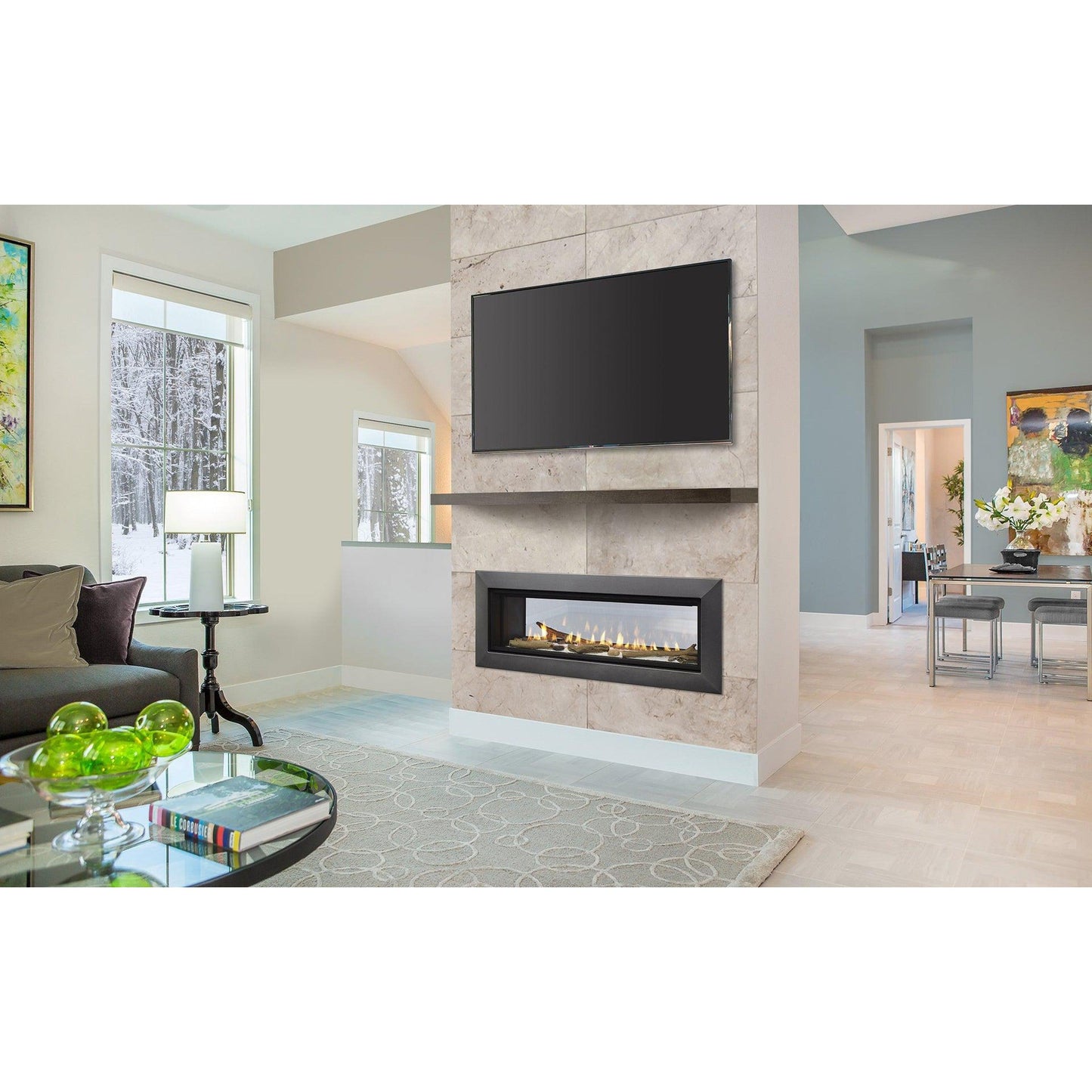 Majestic Echelon II See-Through 36" Linear Contemporary Direct Vent Natural Gas Fireplace With IntelliFire Touch Ignition System