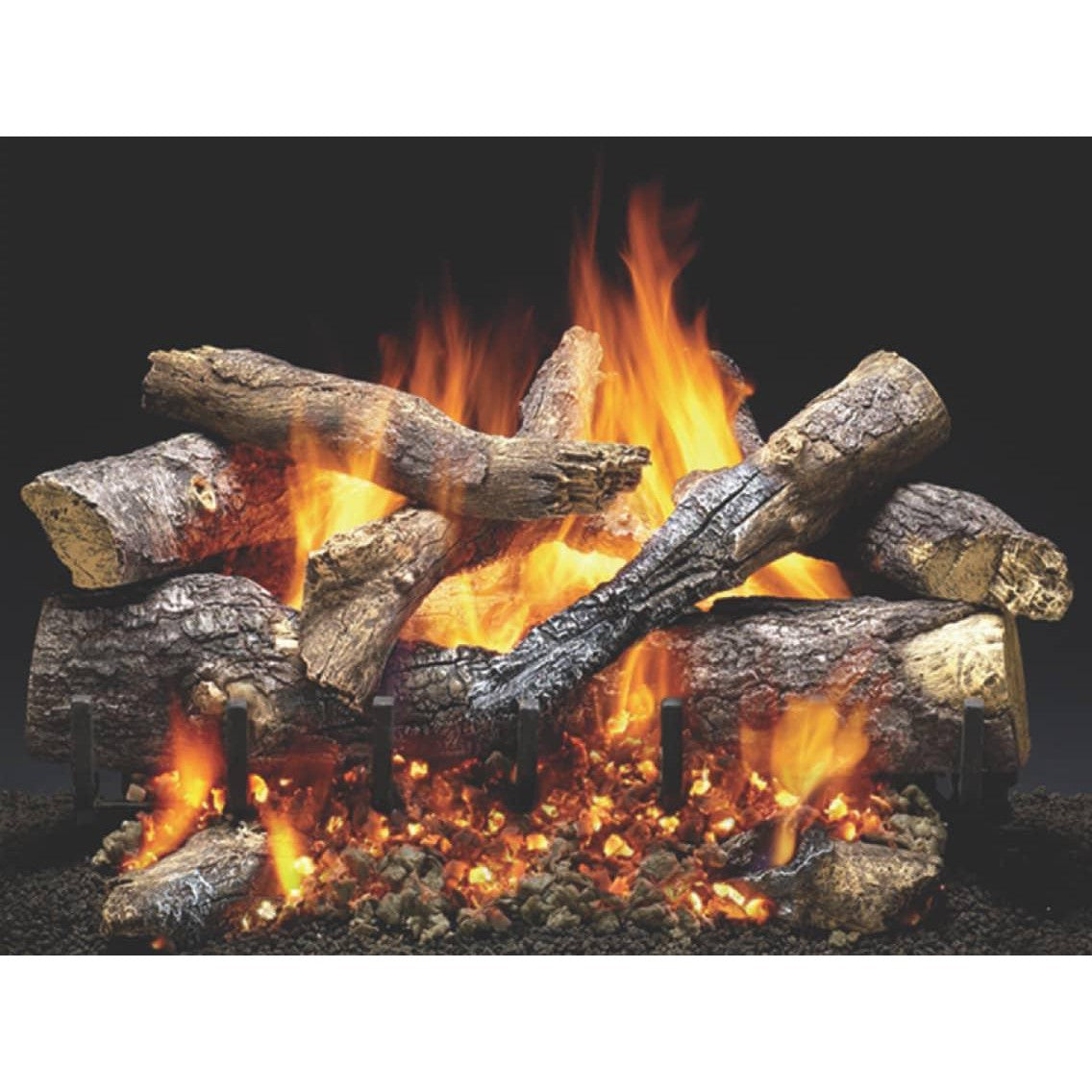 Majestic Fireside Grand Oak 24" 11-Piece 2-Tier Refractory Cement Vented Gas Log Set