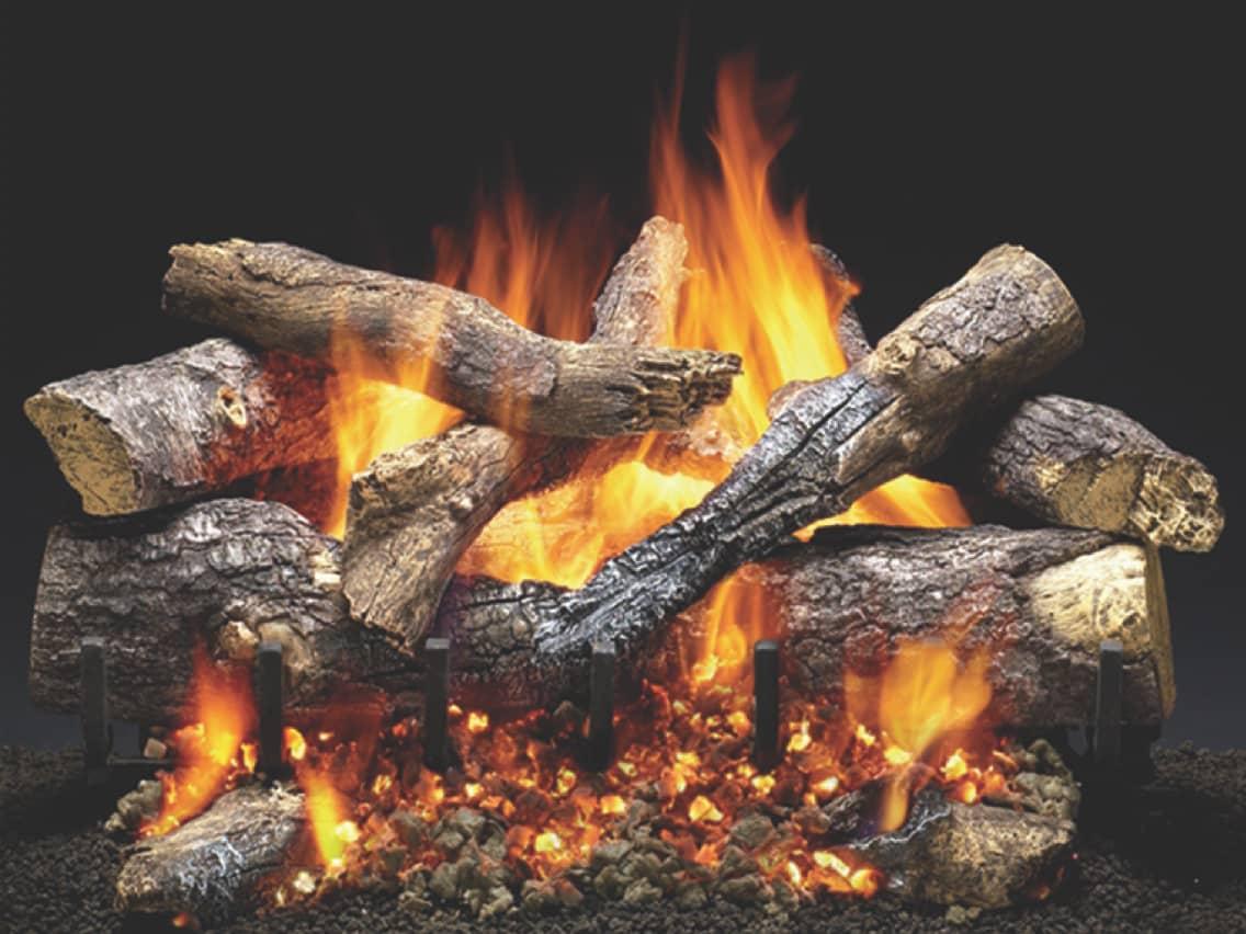 Majestic Fireside Grand Oak 24" 11-Piece 3-Tier Outdoor Refractory Cement Vented Gas Log Set