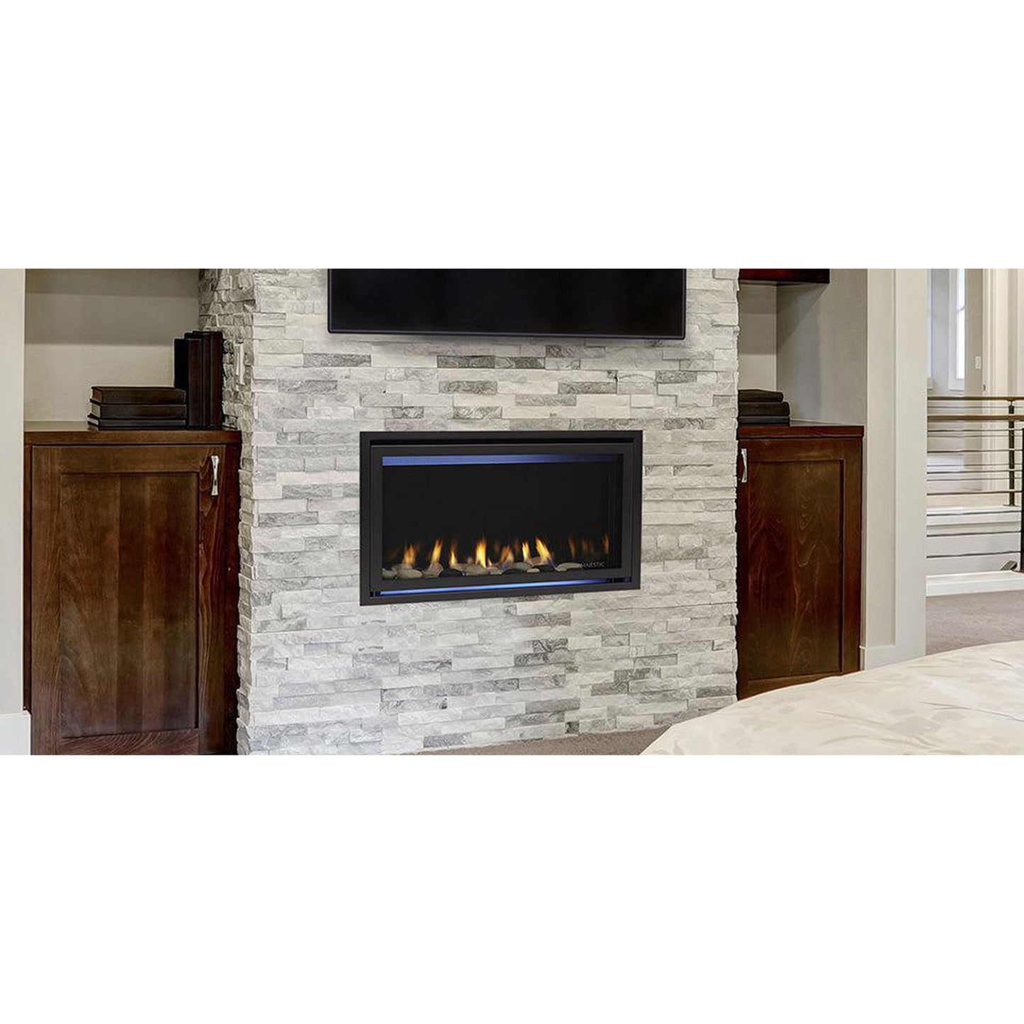 Majestic Jade 32" Linear Contemporary Direct Vent Natural Gas Fireplace With IntelliFire Touch Ignition System