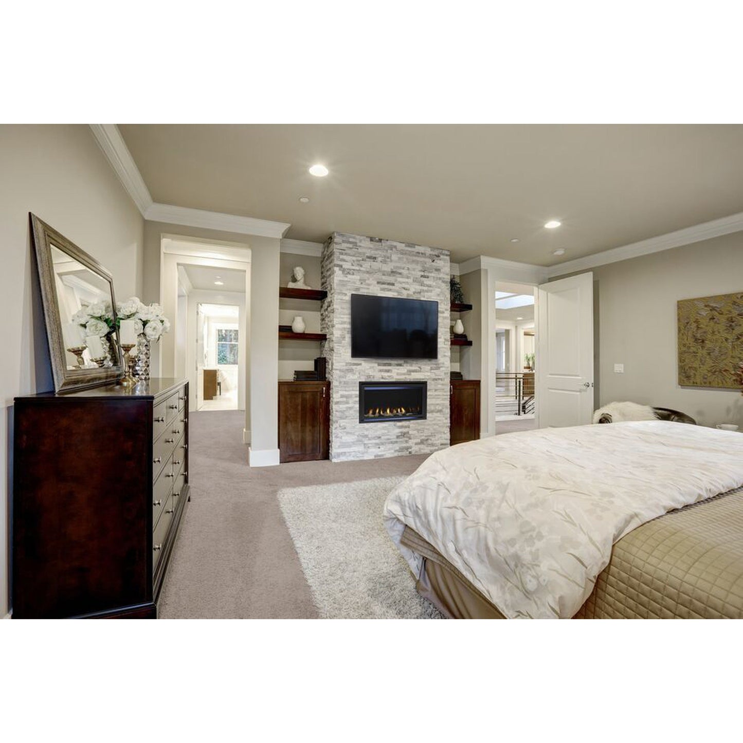 Majestic Jade 32" Linear Contemporary Direct Vent Natural Gas Fireplace With IntelliFire Touch Ignition System