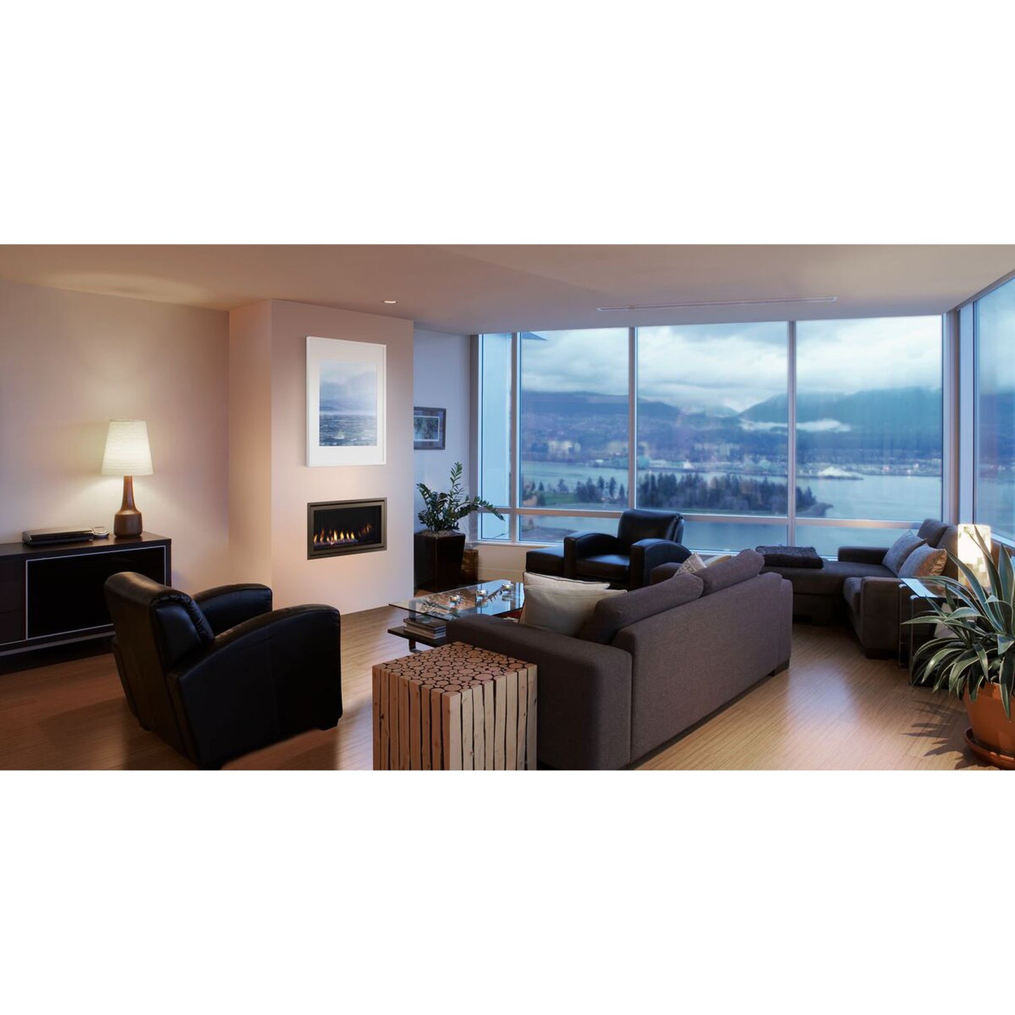 Majestic Jade 32" Linear Contemporary Direct Vent Natural Gas Fireplace With IntelliFire Touch Ignition System