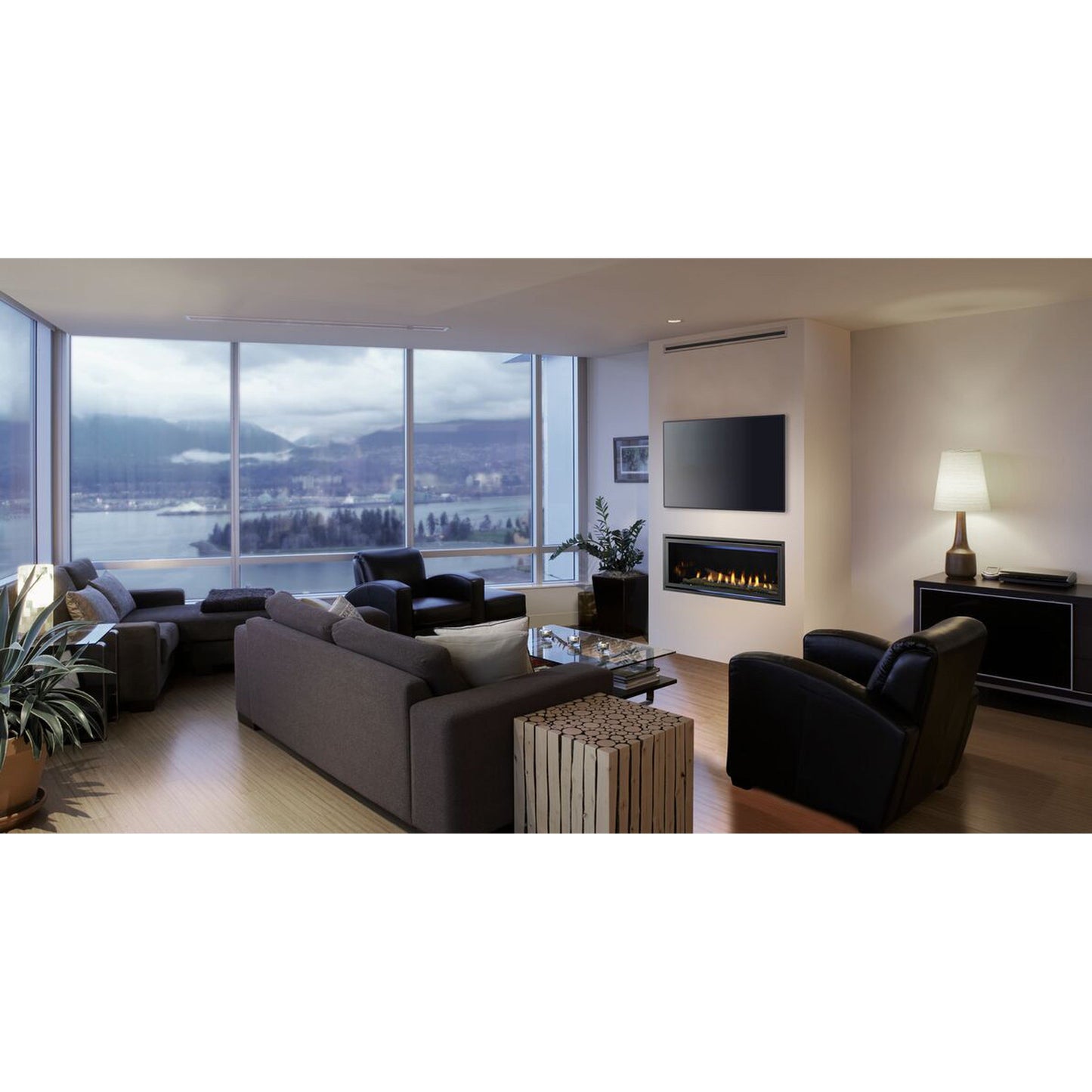 Majestic Jade 42" Linear Contemporary Direct Vent Natural Gas Fireplace With IntelliFire Touch Ignition System