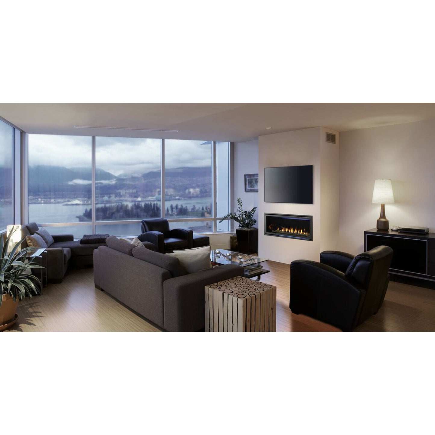 Majestic Jade 42" Linear Contemporary Direct Vent Natural Gas Fireplace With IntelliFire Touch Ignition System