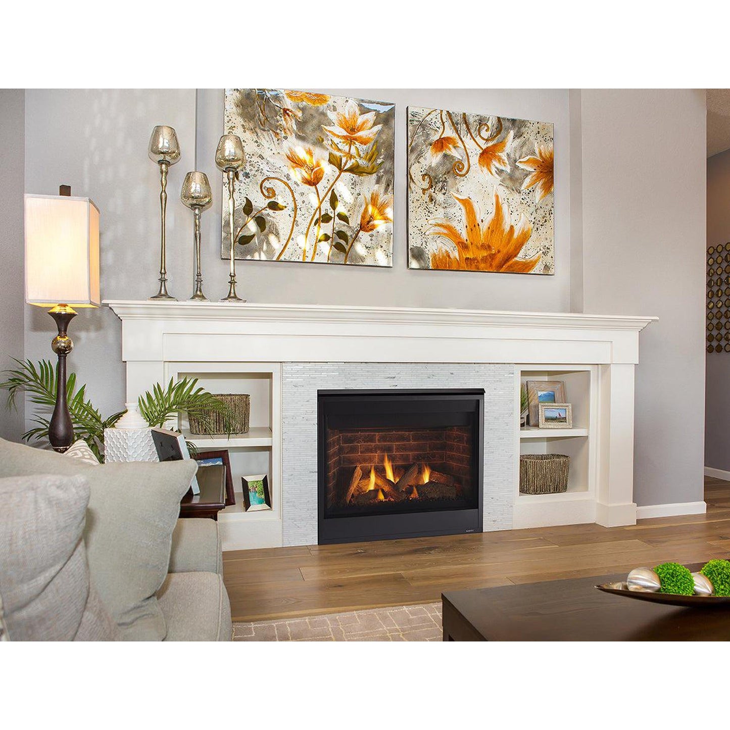 Majestic Quartz 36" Traditional Top/Rear Direct Vent Natural Gas Fireplace With IntelliFire Touch Ignition System